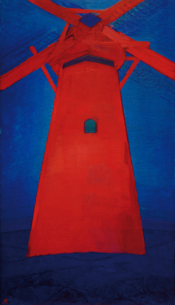 Rote Mühle in Domburg von Piet Mondrian