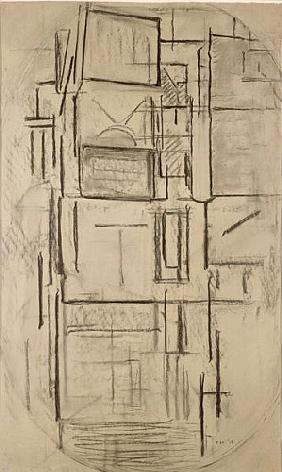 Side Facade: Study for Composition in Oval with Colour Planes 1 1914