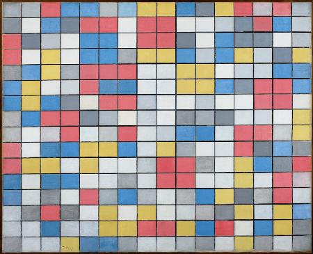 Composition with Grid 9: Checkerboard Composition with Light Colours 1919