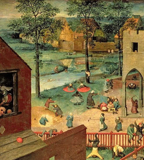 Children''s Games (Kinderspiele), 1560 (detail of 68945) von Pieter Brueghel d. Ä.