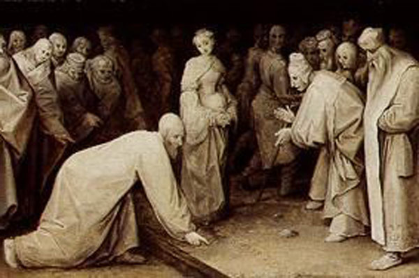 Christus und die Ehebrecherin von Pieter Brueghel d. Ä.
