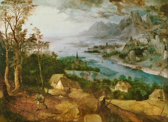 Flusslandschaft mit einem Sämann von Pieter Brueghel d. Ä.