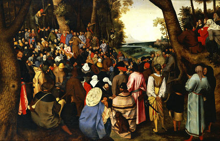 Saint John The Baptist Preaching The Baptism Of Christ Beyond von Pieter Brueghel d. Ä.
