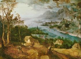 Flusslandschaft mit einem Sämann 1557