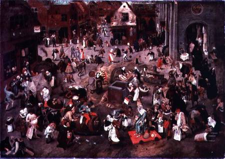 The Clash between Careme and Mardi-Gras von Pieter Brueghel d. J.