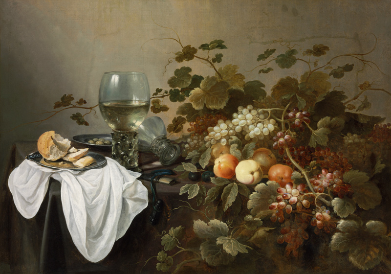 Stillleben mit Obst und Römerpokal von Pieter Claesz