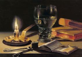 Stillleben mit brennender Kerze 1627