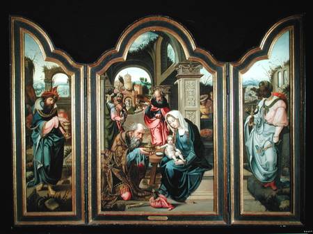 Triptych depicting the Adoration of the Magi von Pieter Coecke van Aelst
