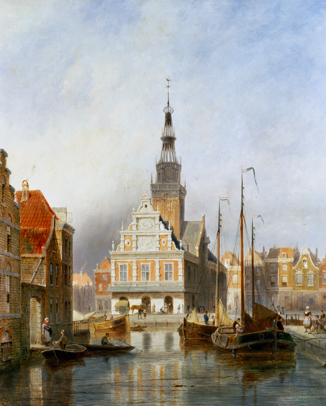 The Weighing House, Alkmaar, Holland von Pieter Cornelis Dommerson