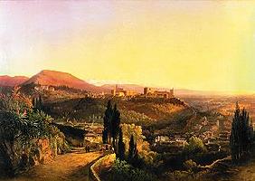 Blick zur Alhambra . 1856