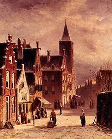 Winterliche holländische Stadt. 1884