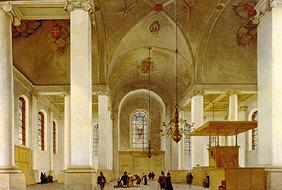 Inneres der Neuen Kirche (Nieuwe Kerk) von Haarlem. 1652