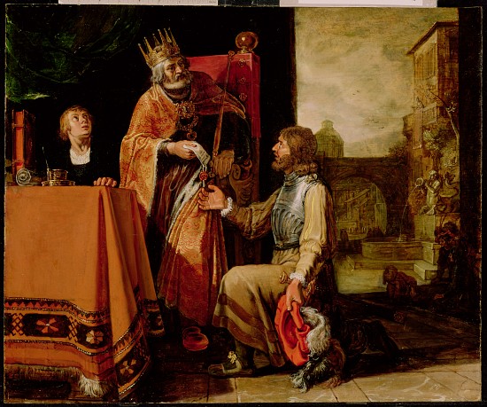 King David Handing the Letter to Uriah von Pieter Lastman