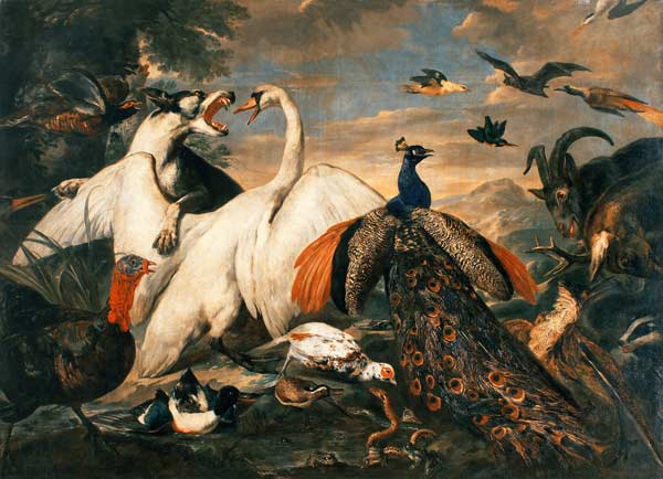 Kampf der Tiere als Tugend-Laster-Allegorie. von Pieter or Peter Boel