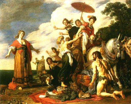 Odysseus und Nausikaa von Pieter, Pietersz Lastman