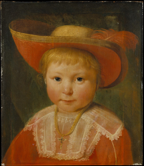 Bildnis eines Kindes mit rotgefüttertem Strohhut von Pieter Soutman