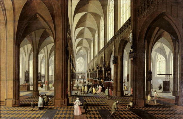 Interior of Antwerp Cathedral, c.1650 (oil on panel) von Pieter the Younger Neeffs