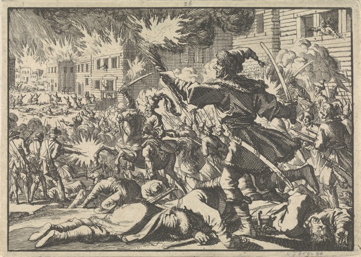 Kampf der Russen mit Polen um Moskau 1611 von Pieter van der Aa