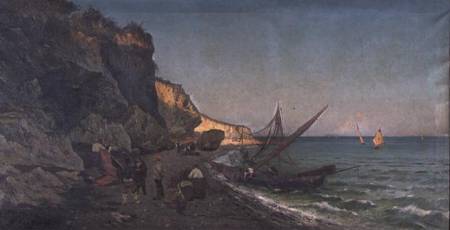 Fishermen in a Cove at Sunset von Pietro Barucci