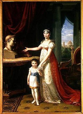 Elisa Bonaparte (1777-1820) Grand Duchess of Tuscany and her Daughter Napoleone-Elisa