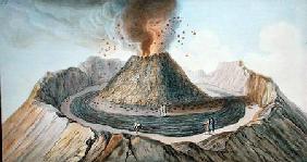 Interior of the Cone of Vesuvius Before the 1767 Eruption, plate 9 from 'Campi Phlegraei: Observatio published