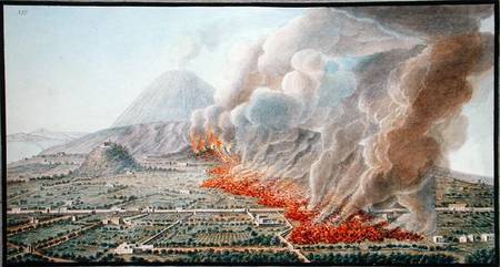 View of an eruption of Mt. Vesuvius which began on 23rd December 1760 and ended 5th January 1761, pl von Pietro Fabris