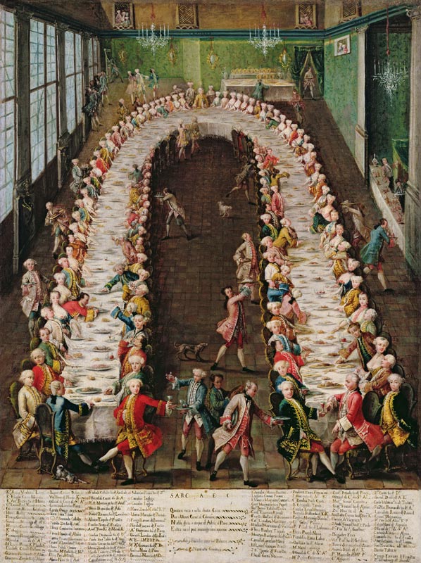 The Banquet at Casa Nani, Given in Honour of their Guest, Clemente Augusto, Elector Archbishop of Co von Pietro Longhi