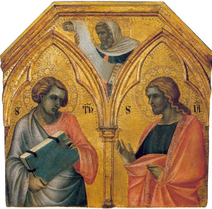 Heiliger Thomas und heiliger Jakobus der Jüngere (Flügelaltar des "Karmel") von Pietro Lorenzetti