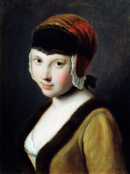 A girl with a black mask von Pietro Antonio Rotari