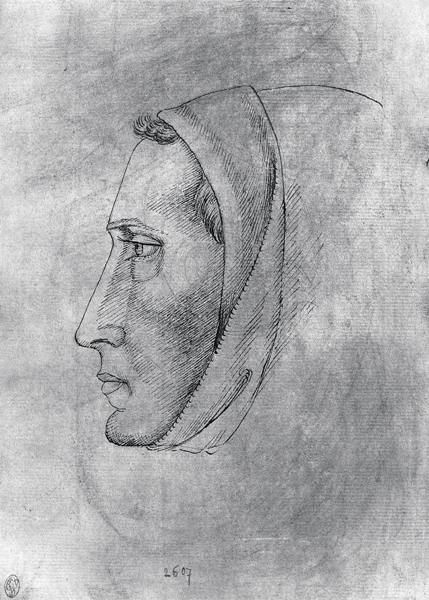 Head of a monk, from the The Vallardi Album von Pisanello