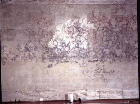Battle tournament, fragment of mural painting from the Sala del Pisanello von Pisanello