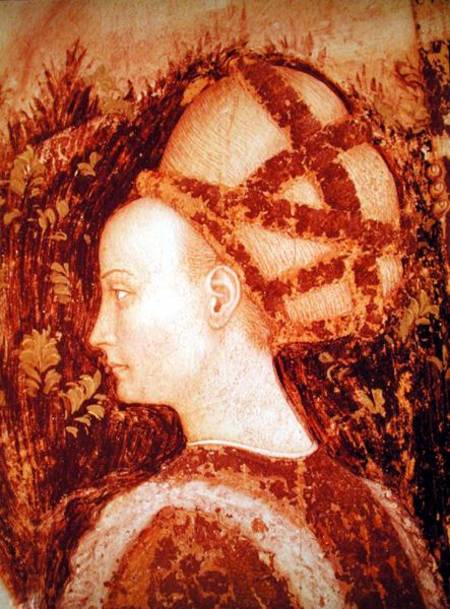 St. George and the Princess of Trebizond, detail of the head of the princess von Pisanello