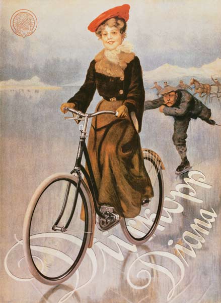 Werbeplakat für das Damenrad Diana der Firma Dürkopp. von Plakatkunst