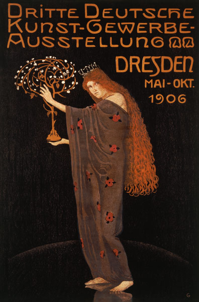 Plakat für die 3. Deutsche Kunstgewerbe-Ausstellung 1906 von Otto Gussmann von Plakatkunst