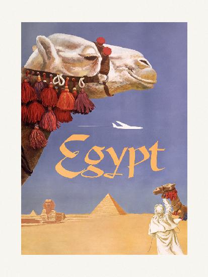 Ägypten. Fly Twa (1960) Vintage Poster von David Klein