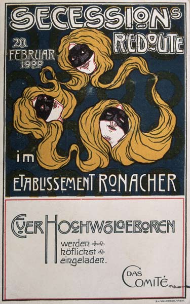 Plakat für die Sezessions-Redoute am 20. Februar 1900 in Wien von Plakatkunst