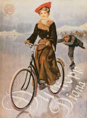 Werbeplakat für das Damenrad Diana der Firma Dürkopp. um 1910