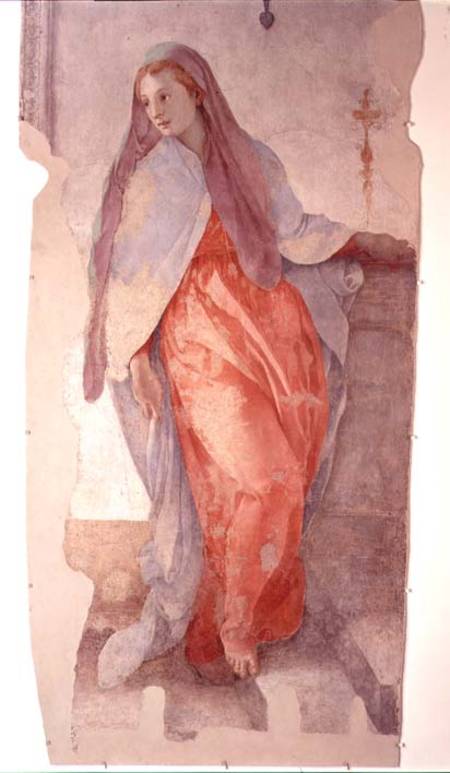 The Annunciation, detail of the Virgin von Jacopo Pontormo, Carucci da