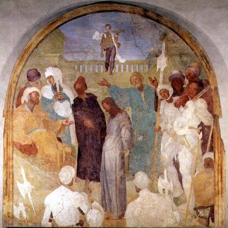 Christ before Pilate, lunette from the fresco cycle of the Passion von Jacopo Pontormo, Carucci da