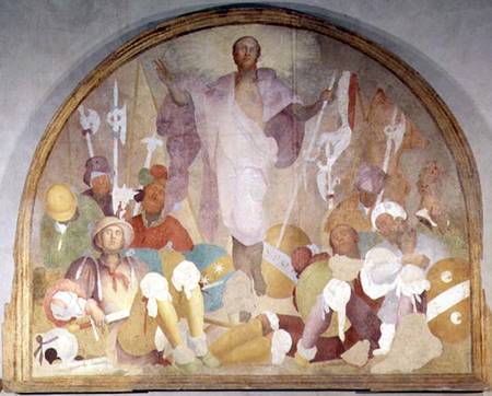 The Resurrection, lunette from the fresco cycle of the Passion von Jacopo Pontormo, Carucci da