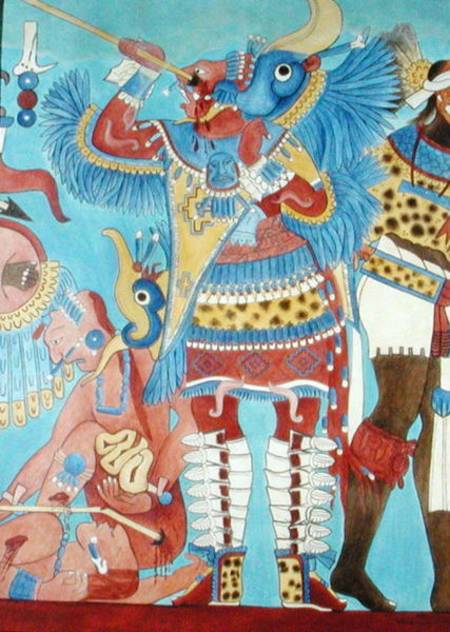 Reproduction of a Mural at Cacaxtla, Mexico von Pre-Columbian