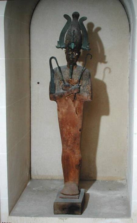 Statue of the Cult of Osiris (painted wood & bronze) von Ptolemaic Period Egyptian