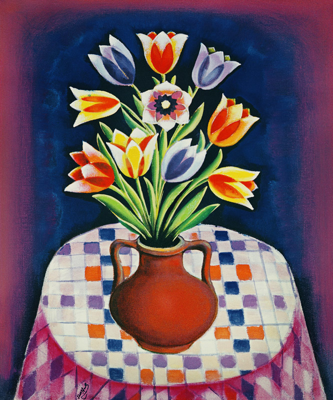 Still life with Flowers, 1967 (oil on canvas)  von Radi  Nedelchev