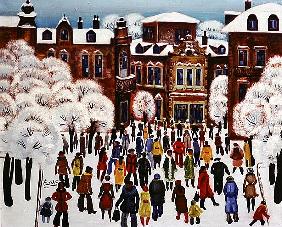 Winter Day in the City, 1975 (oil on canvas) 