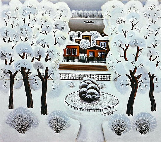Winter Day, 1978 (oil on canvas)  von Radi  Nedelchev