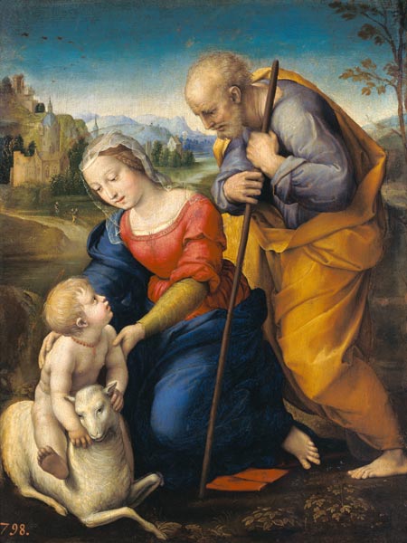The Holy Family with a Lamb von Raffael - Raffaello Santi