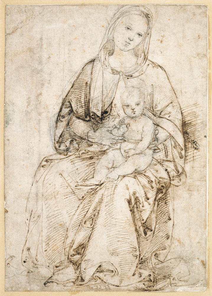 Sitzende Madonna mit Kind von Raffael - Raffaello Santi