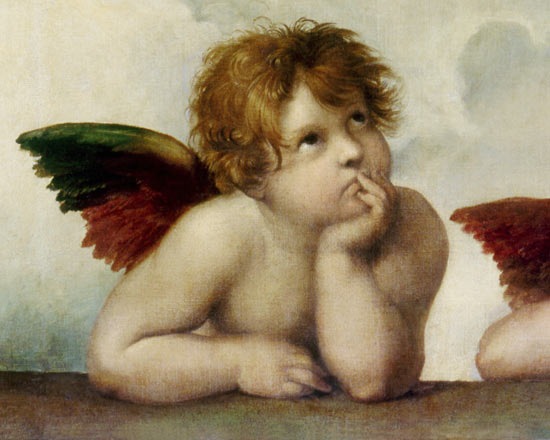 Cherubini - Engel V (Ausschnitt von Sixtinische Madonna) von Raffael - Raffaello Santi