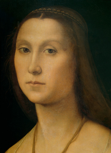Porträt einer Frau (La Muta), Ausschnitt von Raffael - Raffaello Santi
