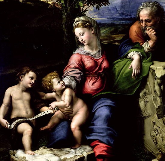The Holy Family of the Oak Tree, c.1518 (detail of 56298) von Raffael - Raffaello Santi